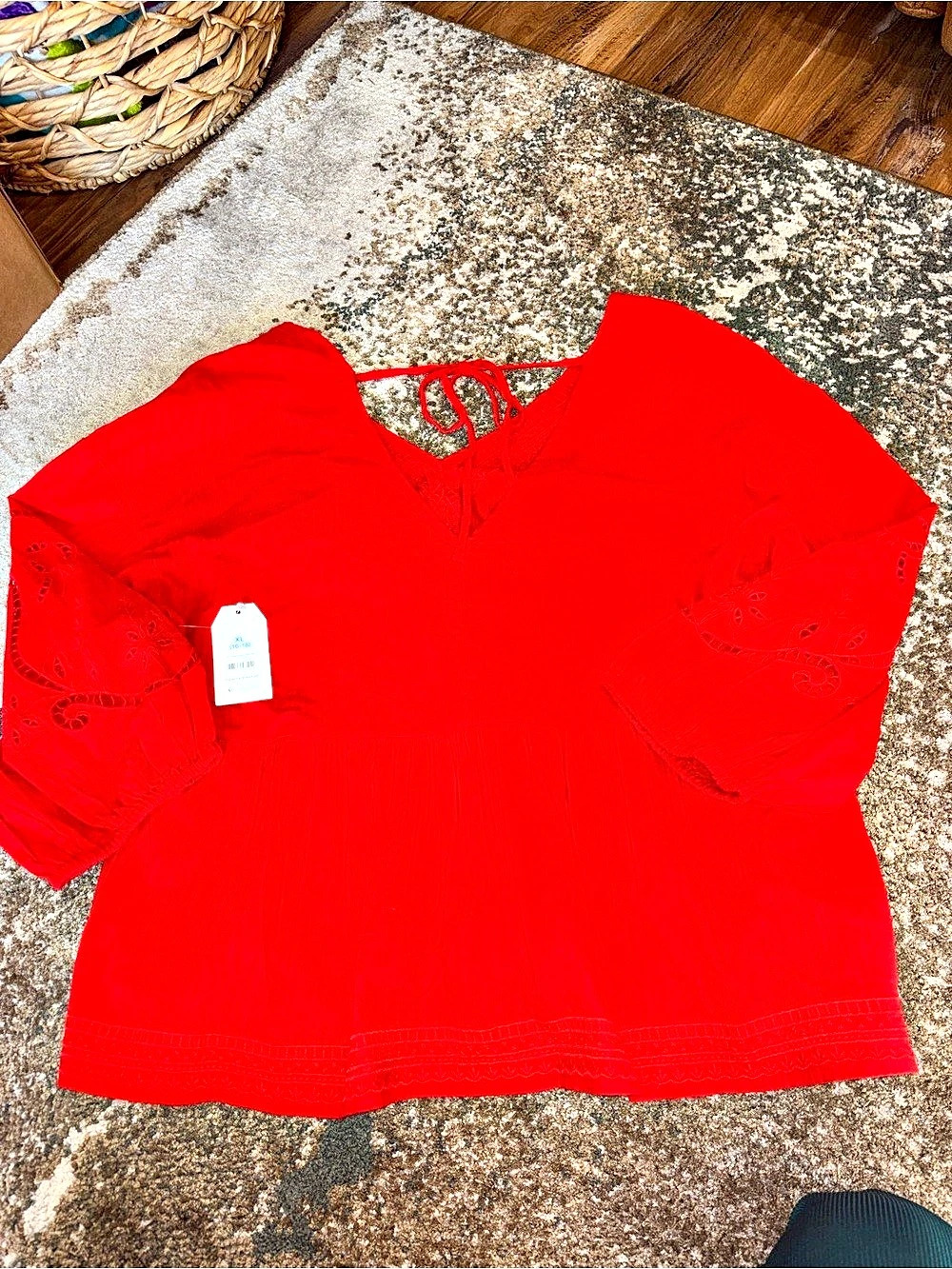 Time and Tru Red Blouse XL NWT